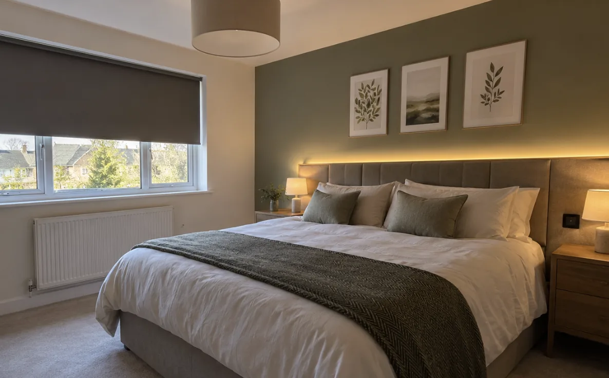 Bedroom in Kent with smart lighting scenes